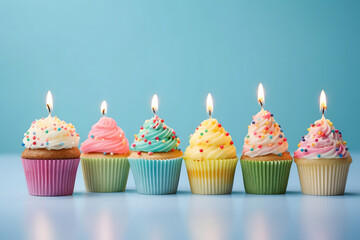 birthday party balloons, colourful balloons background and birthday cake with candles	