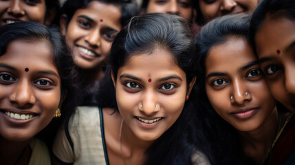 Fototapeta premium a group of Indian students of different genders come together to organize a charity event, showcasing the collaborative power of diversity in making a positive impact on society