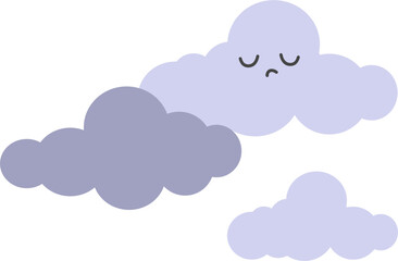 Overcast weather Illustration, cute cloud, cloudy weather 