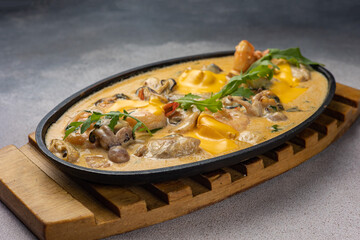 delicious dishes with seafood and shrimp