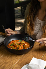 delicious dishes with seafood and shrimp