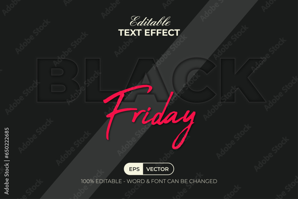 Poster black friday text effect style. editable text effect.
