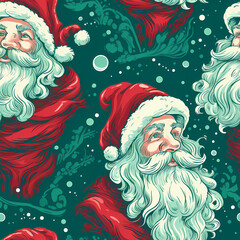 Christmas is here! Varied Pattern of Santa Claus. Generative AI illustration.