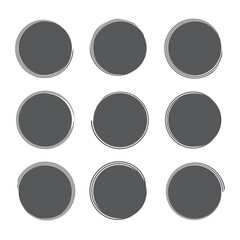 Circle vector textured abstract design element set