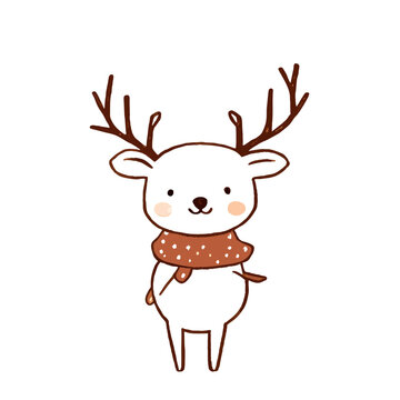 Cute Animals for Christmas Cartoon Image