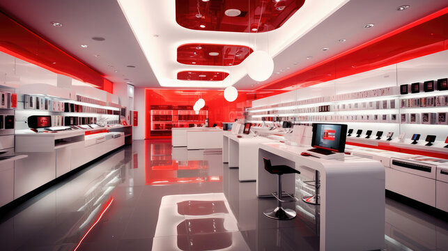 Interior of an electronics store, gadget store