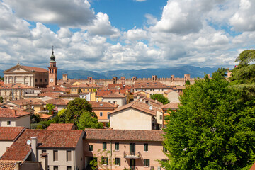 the old city of Cittadella seen from the walls that surround it.