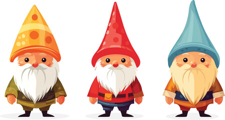Vector SVG Handmade Holiday Gnomes for Crafting or Seasonal Decoration.
