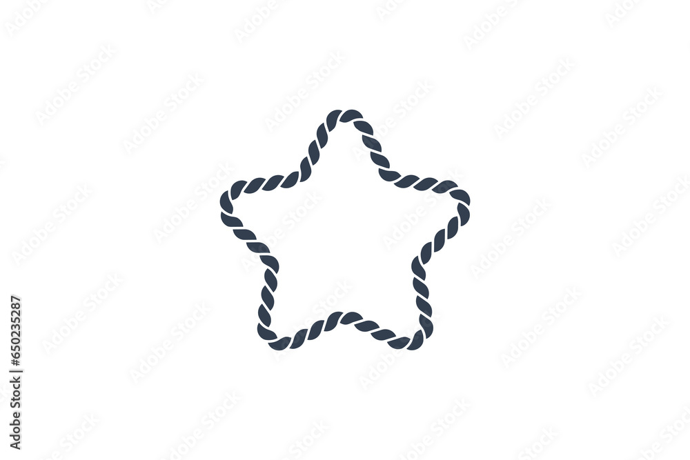 Poster star icon with rope style isolated on white background. flat vector icon design template element for