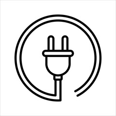 Electrical plug icon. Uk electric plug icon. Wire, cable of energy disconnect. vector illustration on white background