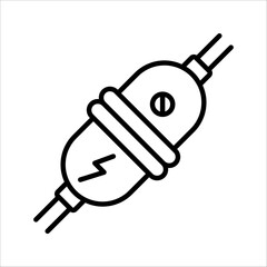 Connect line icon. Power and plug, connection symbol. logo. Outline design editable stroke. vector illustration on white background