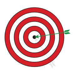 Goal. Set of goals. Target icon. Target, call, goal icon. Vector. Archery target with arrow. Vector illustration.