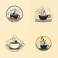 coffee cup icon set ,ai generated ,ai ,generated ai