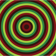 Groovy abstract background with colored triangle. 60-70s style retro pattern with colorful stripes. Trendy triangle cartoon backdrop. Vintage hippie stripe print vector illustration