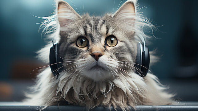 Beautiful cat picture, cute feline animal background image
