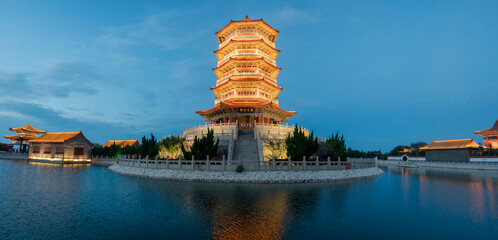 Eight Immortals Cross the Sea and Meet the Immortal Pavilion，Penglai, Yantai, China