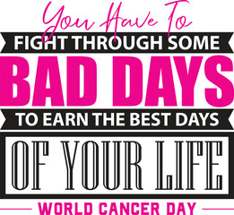 World Cancer Day T-Shirt Design, World Cancer Day Typography T-Shirt Design