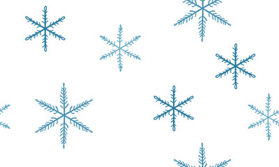 Snowflakes seamless pattern. Winter. Vector. Christmas background for wallpaper, packagings, textiles, paper, etc.
