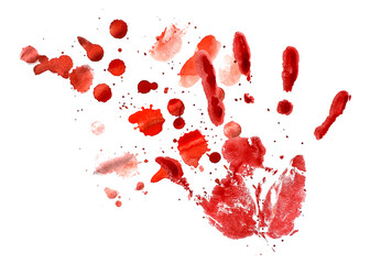 Watercolor bloody background, scary old cement wall. Concept of horror and Halloween. Blood spatter on dirty floor for scary crime scene.
Splash of blood on black background.