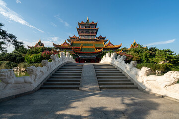 Stone Bridge and Chinese Ancient Architecture Palaces