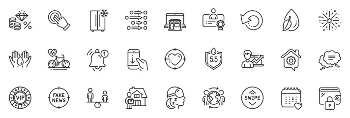 Icons pack as Touchscreen gesture, Water drop and Wallet line icons for app include Success business, Fake news, Ph neutral outline thin icon web set. Recovery data, Text message. Vector