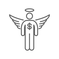 Angel investor communication line icon. Business angel. Informal investor. Investment Founder Businessman. Startup accelerator. Editable stroke. vector illustration. Design