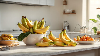 Ripe bananas in the kitchen