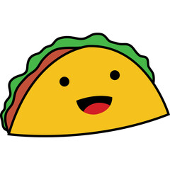 Taco with Expressions Illustration