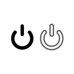 Shut down sign, power button, circle, close, computer line icon. Start electrical switch. On off symbol outline pictogram. Editable stroke Vector illustration. Design