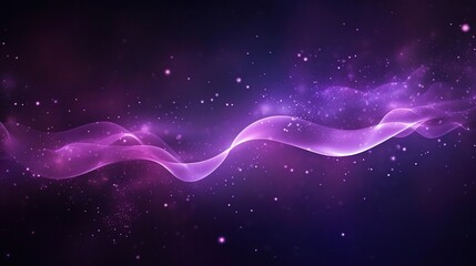 Obraz premium Digital purple particles wave and light abstract
