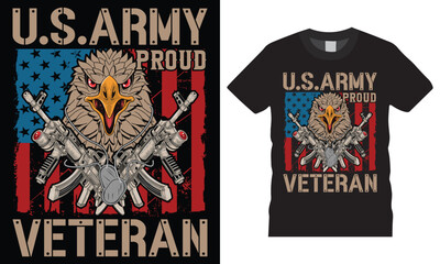 u.s.army proud veteran my oath of enlistment typography premium vector t shirt design template.