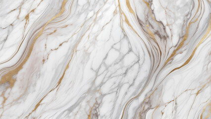 Obraz premium white marble texture with gold streaks that create a fluid and organic pattern.