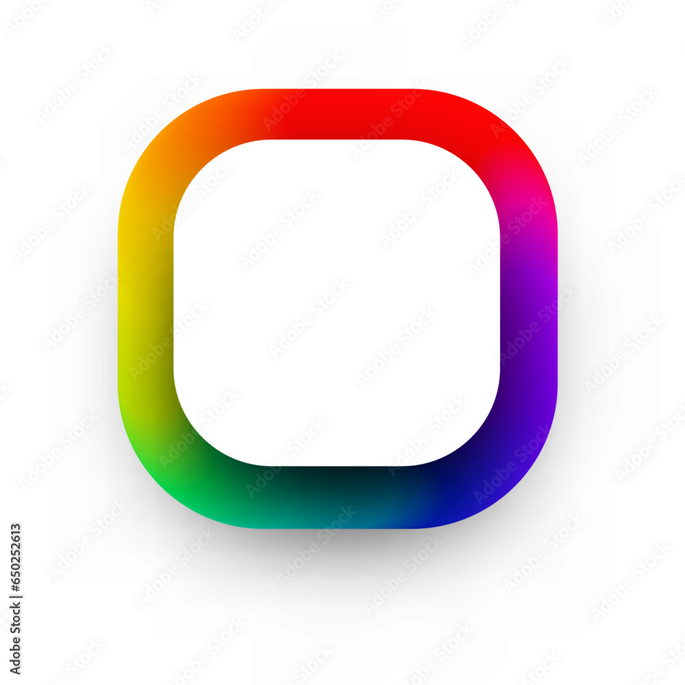 Aufkleber abstract rainbow color square frame with place for your content made of blended colorful circles.
