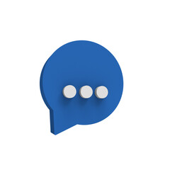 Blue chat bubble on transparent background