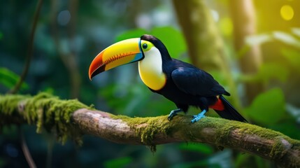 Naklejka premium toucan in the jungle