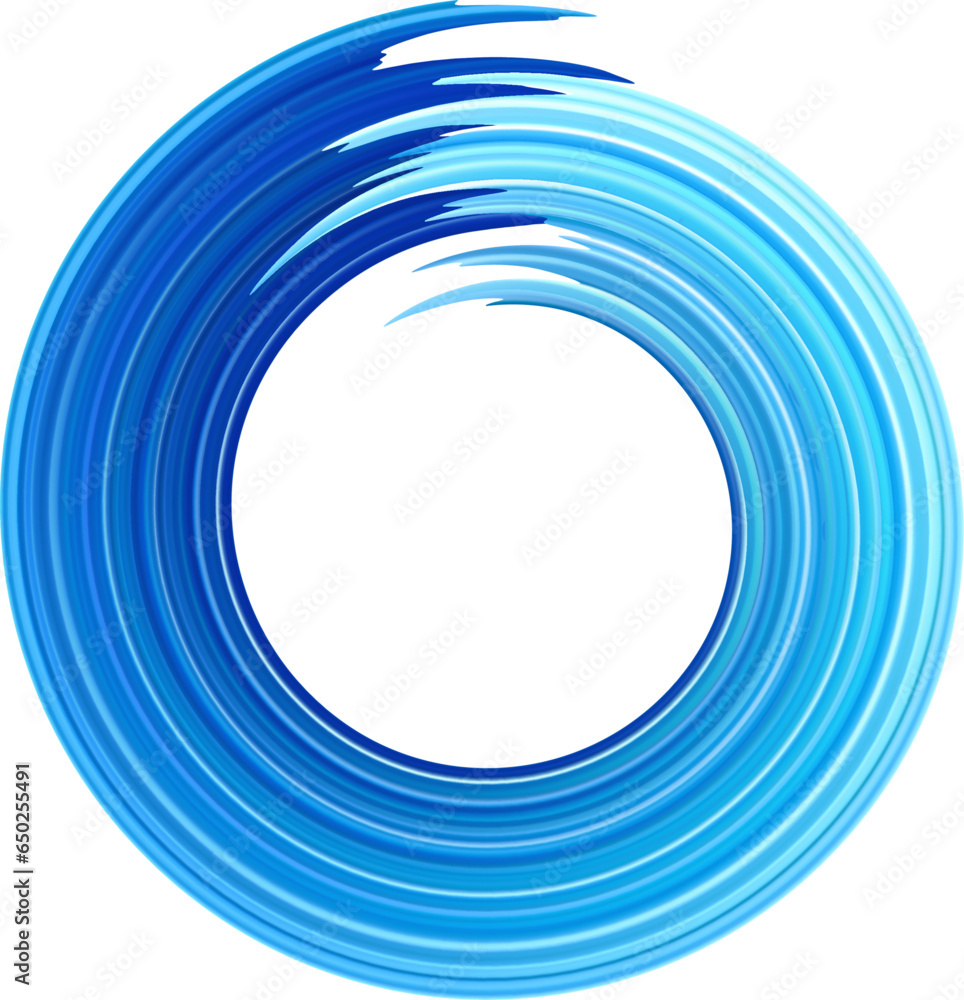 Poster abstract circle with curve blue brush stroke texture gradient.