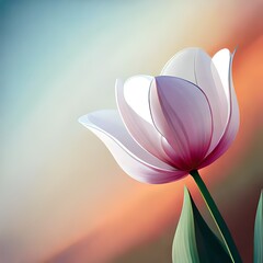 Illustration of cute colorful tulip flower
