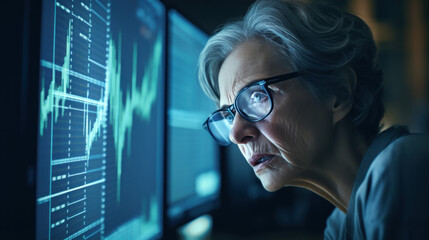 Worried woman trader