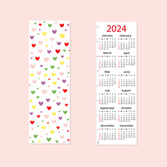 cute bookmark with calendar for 2024
