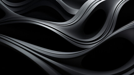 Intricate geometry pulses: A 3D-rendered marvel in profound black. Forms entwine, weaving a tapestry of shadow and shape. A monochrome enigma, it evokes a sense of depth and intrig