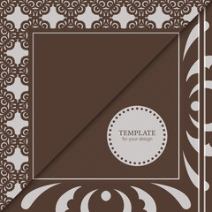 Template of Vector ornamental pattern. Decorative template can be used for backgrounds, motifs, textile, wallpapers, fabrics, gift wrapping, templates. Design Paper For Scrapbook. Vector.