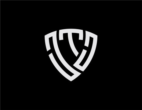 JTJ creative letter shield logo design vector icon illustration