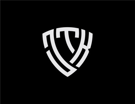 JTK creative letter shield logo design vector icon illustration