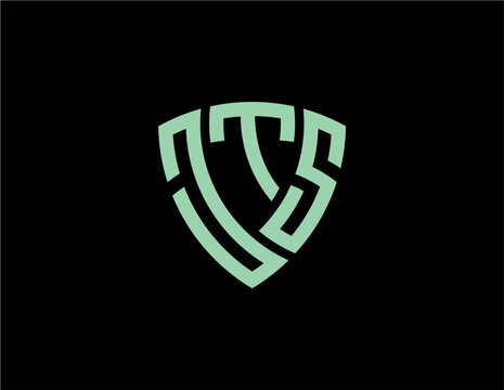 JTS creative letter shield logo design vector icon illustration