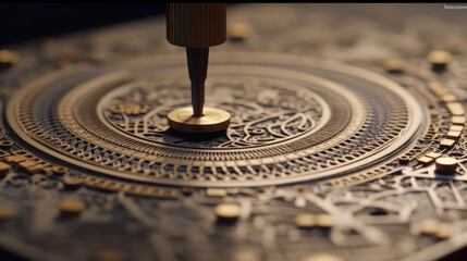 Close - up view of a CNC machine carving wood