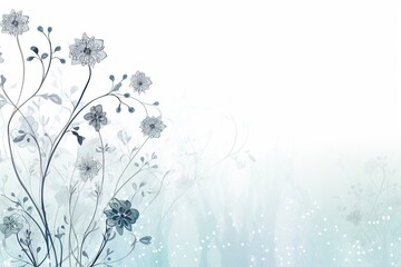 Fototapeta na wymiar Light blue background with flowers