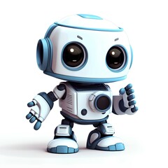 Box-headed robot 3D cartoon character