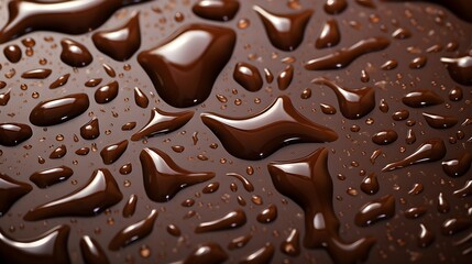 a close up of a chocolate surface with drops of water