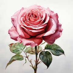 watercolor Rose clipart, Generative Ai