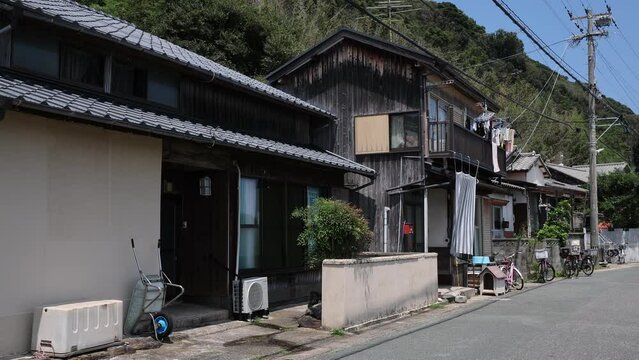 Fishermen houses, Ainoshima Island, Shingu, Japan